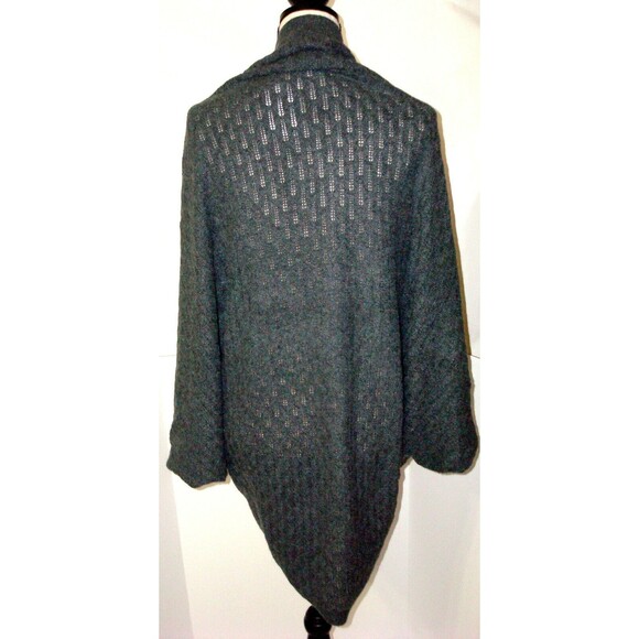 NWT New Womens 1X 2X Ryllace Plus 100% Cashmere Open Cardigan Sweater Dark Gray - Picture 6 of 8
